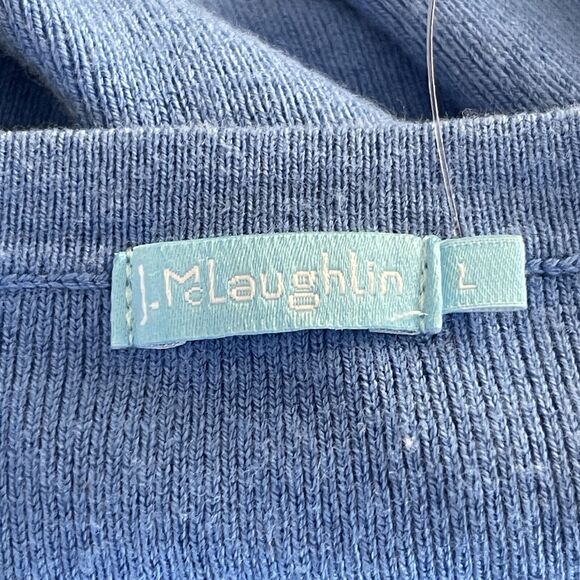 J. McLaughlin Jamey Sweater Womens Large JMC Blue Stretch Golden Button Detail - Picture 4 of 10